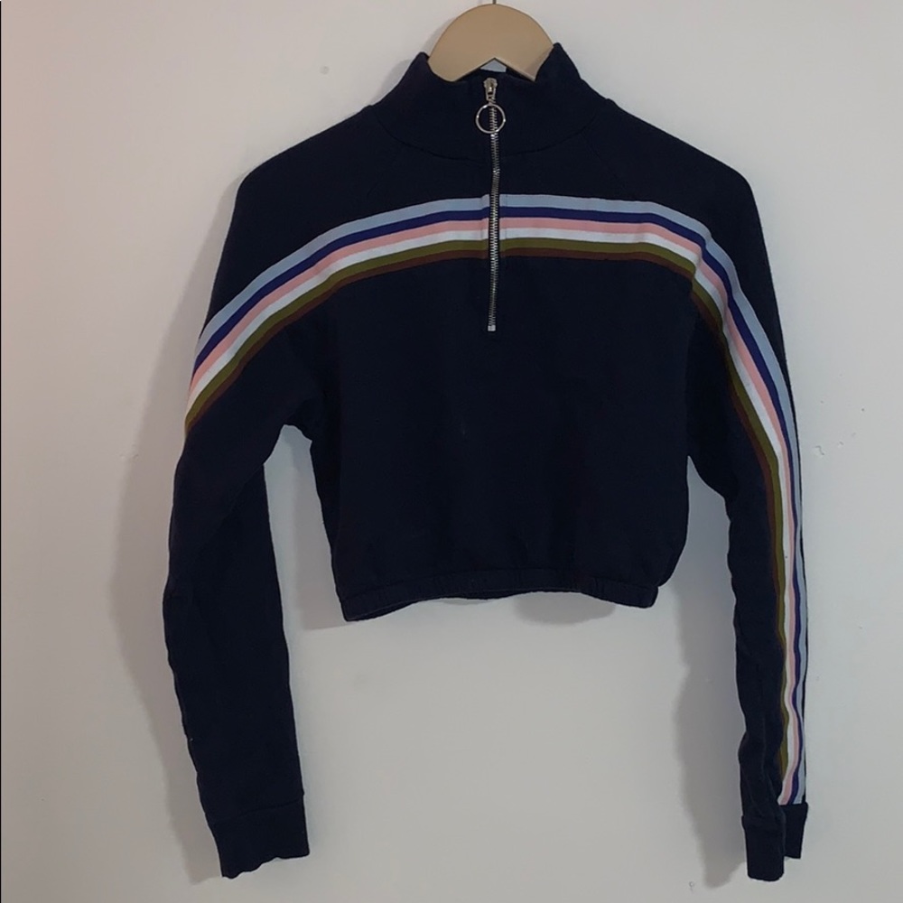 UO: turtleneck/half zip cropped sweater